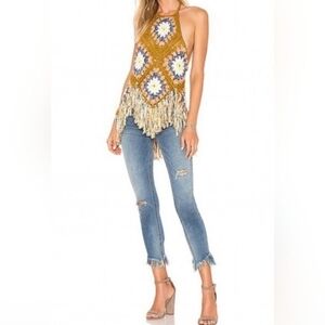 Free People Great Heights Frayed Skinny Jeans